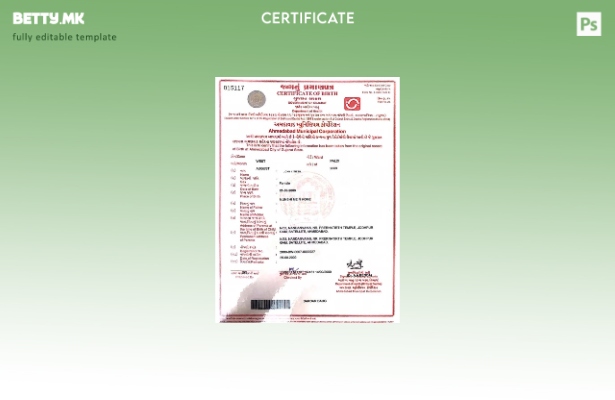 Модерен стил Шаблон за извод од матична книга на родените од Министерството за з